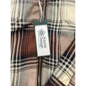 Alpine Design Womens Sherpa Lined Flannel Jacket Brown Plaid Full Zip Large thumbnail 2
