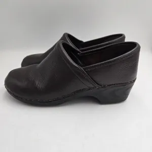 L.L.Bean Leather Clogs Dark Brown Slip On Mule Comfort Shoes Womens 6M Nurse thumbnail 9
