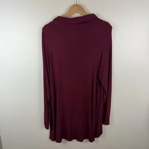 Cuddl Duds Tunic Top Size XL Wine Softwear with Stretch Cowl Neck Comfy Layering thumbnail 3