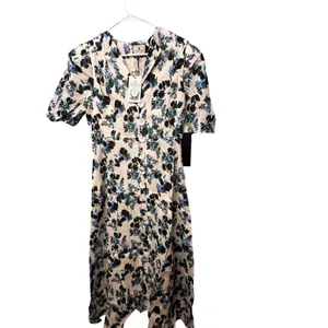 Tuckernuck Budding Bluebell Hadley Floral Print Linen Midi Dress Blue‎ Blooms M thumbnail 2