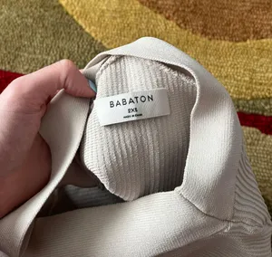 Babaton Aritzia Sculpt Knit Criss Cross Crop Tank Top Off White Size 2XS See Pic thumbnail 5