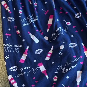 BE Yourself Sleepwear wine motif Pink and Navy Pajama Set thumbnail 6