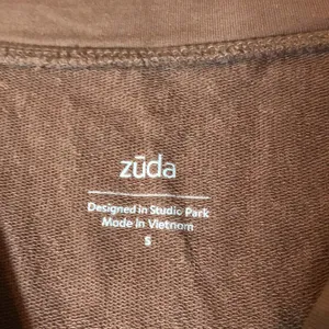 Women’s Zuda V-neck long sleeve knit top pockets brown small oversized tunic thumbnail 3