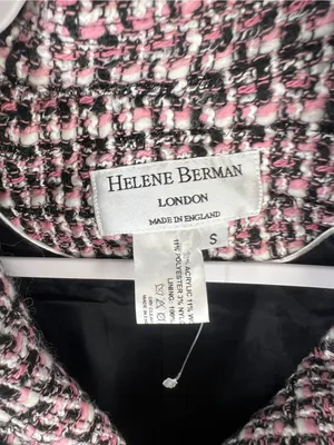 Helene Berman Pink and Black Bouclé Tweed Jacket thumbnail 3