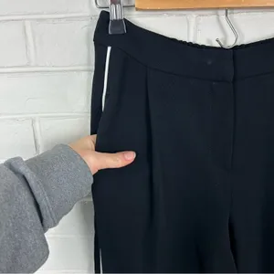 Topshop Black Stripe Trouser Pants Size 2 thumbnail 9