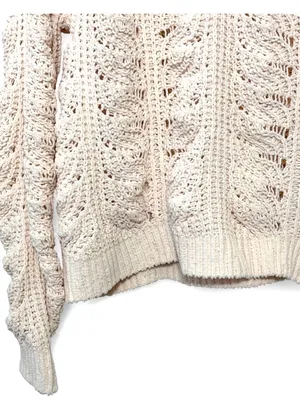 Lulus Just Warming Up Cream Chenille Loose Knit Sweater Size XS thumbnail 10
