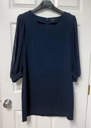 Ann Taylor Navy Long Sleeve Dress thumbnail 1