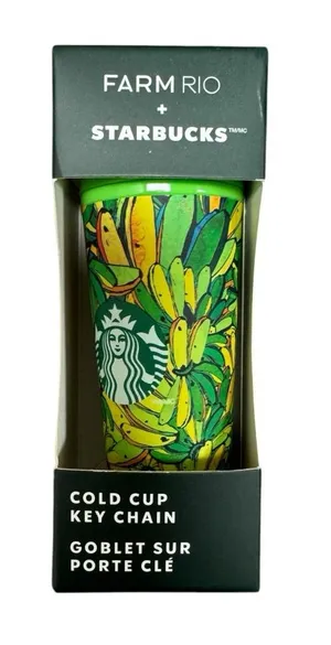 FARM Rio + Starbucks Collection Cold Cup Mini Keychain Tropical Brazilian NEW thumbnail 1