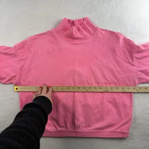 Vtg 90s L Large Mock Neck Long Sleeve‎ Shirt B'ZRQ Hot Pink Grunge Skater Edgy thumbnail 8