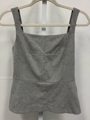 Banana Republic Women's Wool Blend V-neck Peplum Top Sleeveless Top Heather Gray thumbnail 1