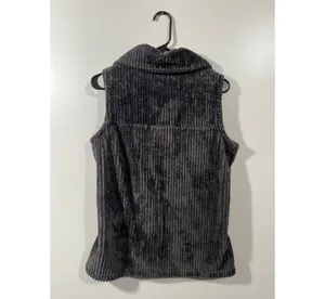 Fluffy Vest With Big Collar Size Medium Dark Gray thumbnail 7