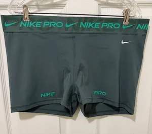 Nike Pro Teal and Emerald Compression Shorts. thumbnail 1
