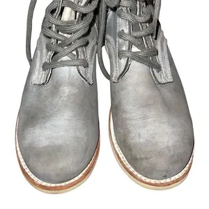 FREE‎ PEOPLE x Farlyn Robin Women's Leather Round Toe Combat Boots Gray Size 8 thumbnail 2