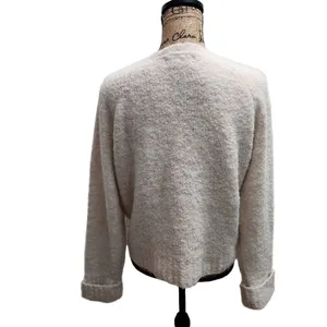 Rachel Zoe Sweater Womens Size L‎ Light Beige Crew Neck Textured Knit Cozy Chic thumbnail 3