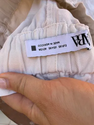 Zara white cream trouser pants with drawstring waist sz XS #vacation #momstyle #summer #basic thumbnail 6