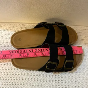 Women’s Sandal Slides– Adjustable Buckle Slippers, Lightweight with Cork Footbed thumbnail 10