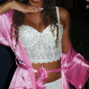 embellished corset bra White thumbnail 1