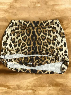 Leopard Print Mini Skirt in Brown/Black Brown thumbnail 2