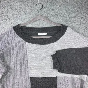 Amaryllis Patchwork Chunky‎ Sweater Women XS/S Cable Knit Academia Lagenlook thumbnail 2