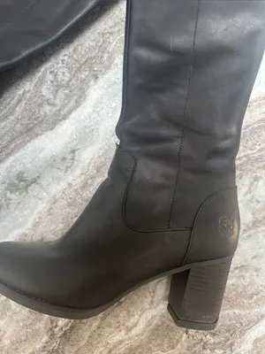 Timberland Black Leather Boots Tall Suspension Heel Anti-Fatigue Sz 9 thumbnail 2