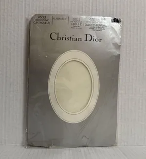 Vintage Christian Dior Tights Pantyhose Size 2 Diorissimo Control Top 4533 White thumbnail 1