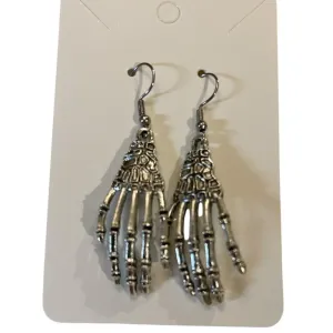 NWT 3 for $20 Silver Skeleton Hands Pierced Drop Earrings‎ “you pick 3” thumbnail 4