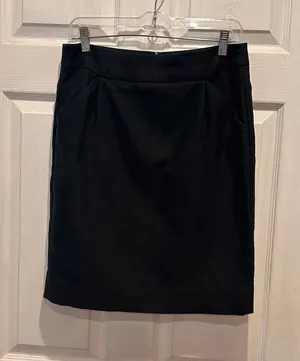J.Crew The Pencil Skirt Black 100%‎ Cotton Career Knee Length 6 Pockets Academia thumbnail 1