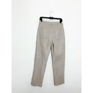 Aritzia Wilfred The Melina Taupe Vegan Leather Straight Leg Pants Size 8 thumbnail 14