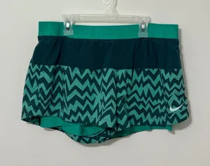 Nike Running Skort Dri-FIT Athletic Skirt Shorts Green Chevron‎ Size L thumbnail 1