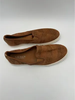 RLL Lauren Ralph Lauren Janis Woman’s 8 Brown Woven Slip-On Shoes thumbnail 3