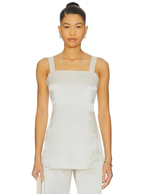 Amanda Uprichard Mariko Top in Ivory Small New Womens Sleeveless Tank Tunic thumbnail 3