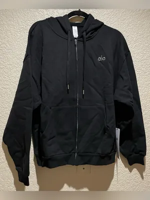 ALO Yoga NWT Accolade Full Zip Hoodie Black Size M thumbnail 4