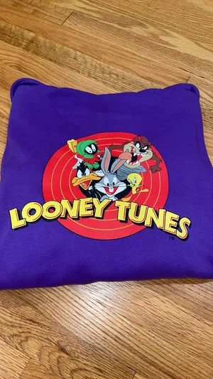 Looney tunes purple graphic hoodie thumbnail 4
