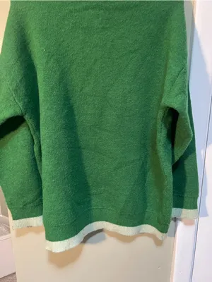 Vencede Women's Sz Medium Full Zip Sweater Green Gray Large Butterfly Print Soft thumbnail 8