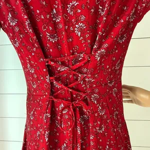 Band of Gypsies Red Floral Mini Dress Sz M thumbnail 6