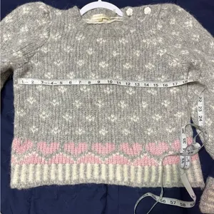 LoveShackFancy Rosie Pointelle Grey/GrayAlpaca Wool Pullover Sweater (S) thumbnail 8