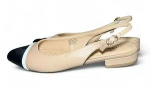 Women’s size 11 On 34th Avril Capped-toe Slingback flats black tan thumbnail 5