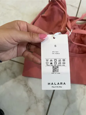 NWT HALARA Salmon OneForm Seamless Flow Low Support Ruched Sports Bra Size Small thumbnail 4