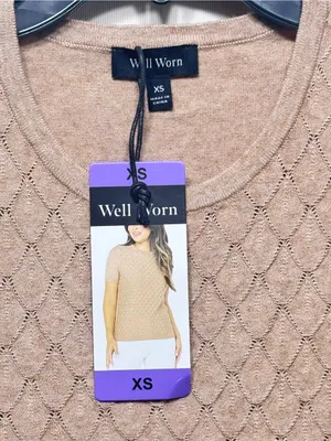 Well Worn Ladies' Pointelle Short Sleeve Sweater NWT thumbnail 8