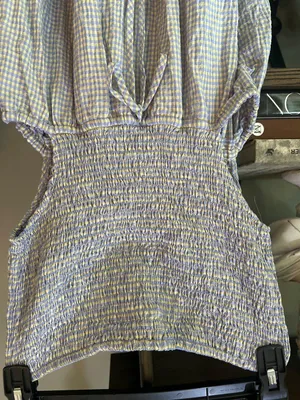 Rays for Days Kelle Cut Out Maxi Dress Coastal Cool Gingham Womens Size Medium thumbnail 6