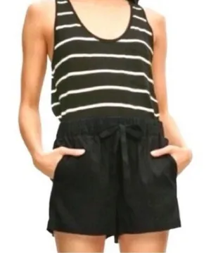 Aritzia Babaton Bastien Black Linen Shorts- Size Medium thumbnail 1