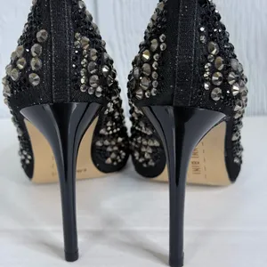 Gianni Bini Black Rhinestone Heels thumbnail 8