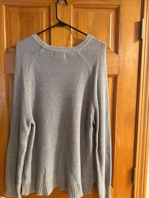Old navy grey crew neck popcorn stitches sweater size xlarge, thumbnail 6