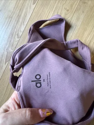 ALO Yoga Mauve/Purple Scoop Neck Sports Bra thumbnail 3