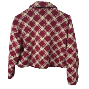 Wild Fable‎ Red Diamond Print Women's Size Large Short Jacket Shacket Pockets thumbnail 6