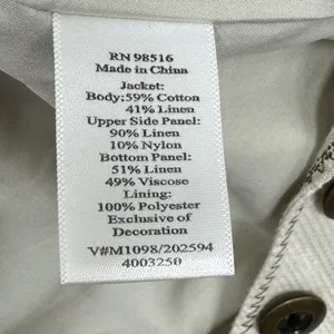 Coldwater Creek Cream Striped Mixed Media Button Front Blazer‎ Jacket Women's 14 thumbnail 9