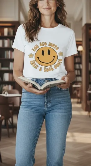 Bella Canvas More Than a Test Score Tee White Women’s Medium NWOT thumbnail 1