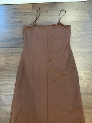 Forever 21 Brown Slip Dress with Spaghetti Straps Size Small - C27-130 thumbnail 8