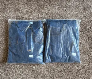 & Other Stories Scrunched sleeve cropped denim jacket and matching jeans Size 2XL thumbnail 5