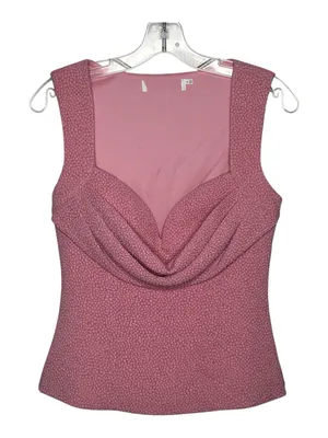 Y2K Style Mauve Cowl Neck Tank Top Textured Draped Bust Going Out Size S thumbnail 2